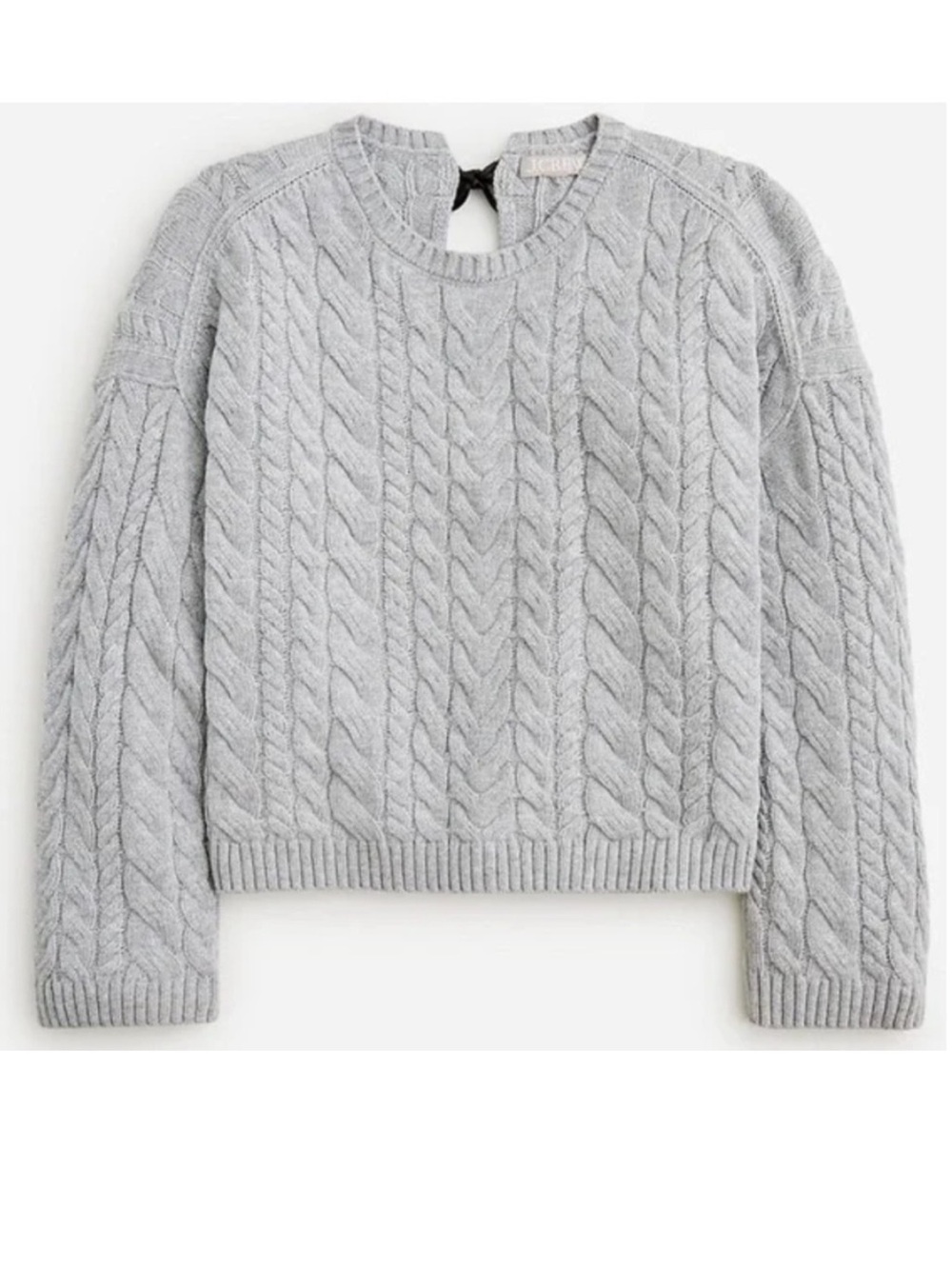 J. Crew Tie Back Cable Knit Sweater